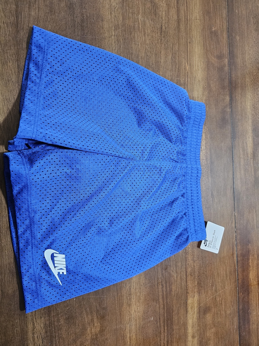 Nike Royal Blue Mesh Sports Shorts with White Swoosh